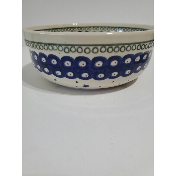 BOLESLAWIEC 7" bowl Small Serving Stars + CHRISTMAS Pine TREE POLISH POTTERY - Picture 2 of 6